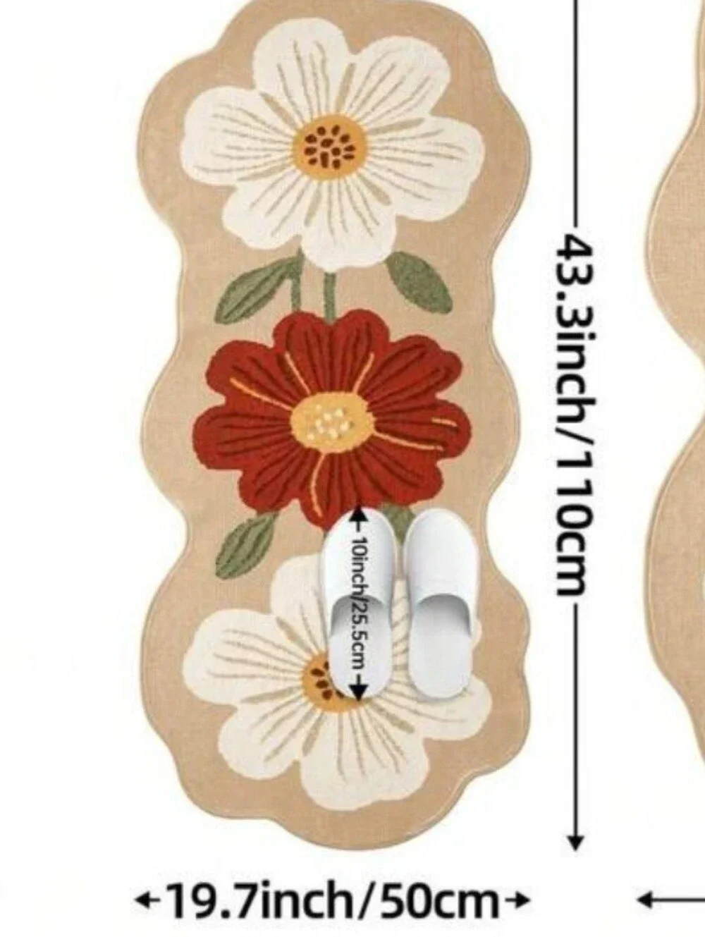 Floral Scalloped Non-Slip Runner